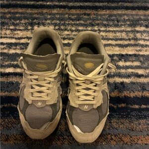 New Balance Beige and Gray Sneakers